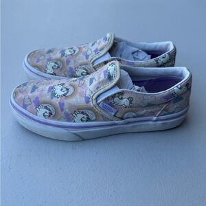 Vans Unicorn Slip-On Kids Shoes - Purple/cream, Size 3.0, great condition.